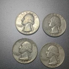 LOT OF 4 - WASHINGTON QUARTERS 90% SILVER AS SHOWN