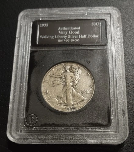 1935 UNITED STATES US Silver WALKING LIBERTY Half Dollar Coin w EAGLE VG