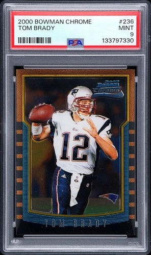 2000 BOWMAN CHROME #236 TOM BRADY ROOKIE RC PSA 9
