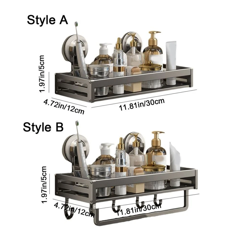 Punch Free Wall Shower Shampoo Rack Wall Mounted Seasoning Rack  for Home - Image 2 of 4