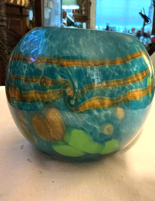 #ad colorful ceramic glazed vase 4.5quot; high 5quot; at the widest point $22.00