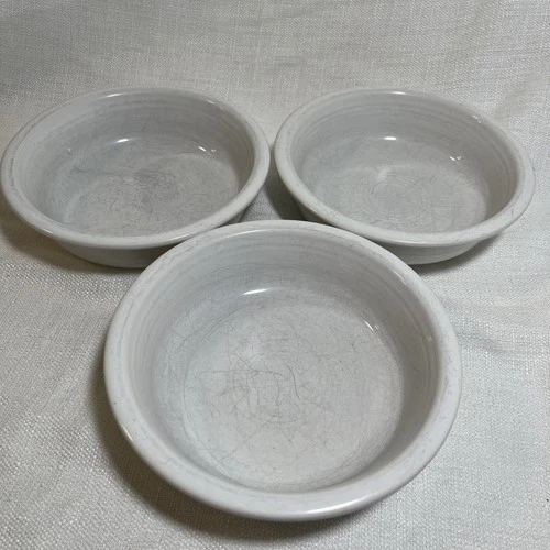 Fiestaware White Cereal Bowl 6 7/8" HLC Fiesta Set of Three Fair Condition