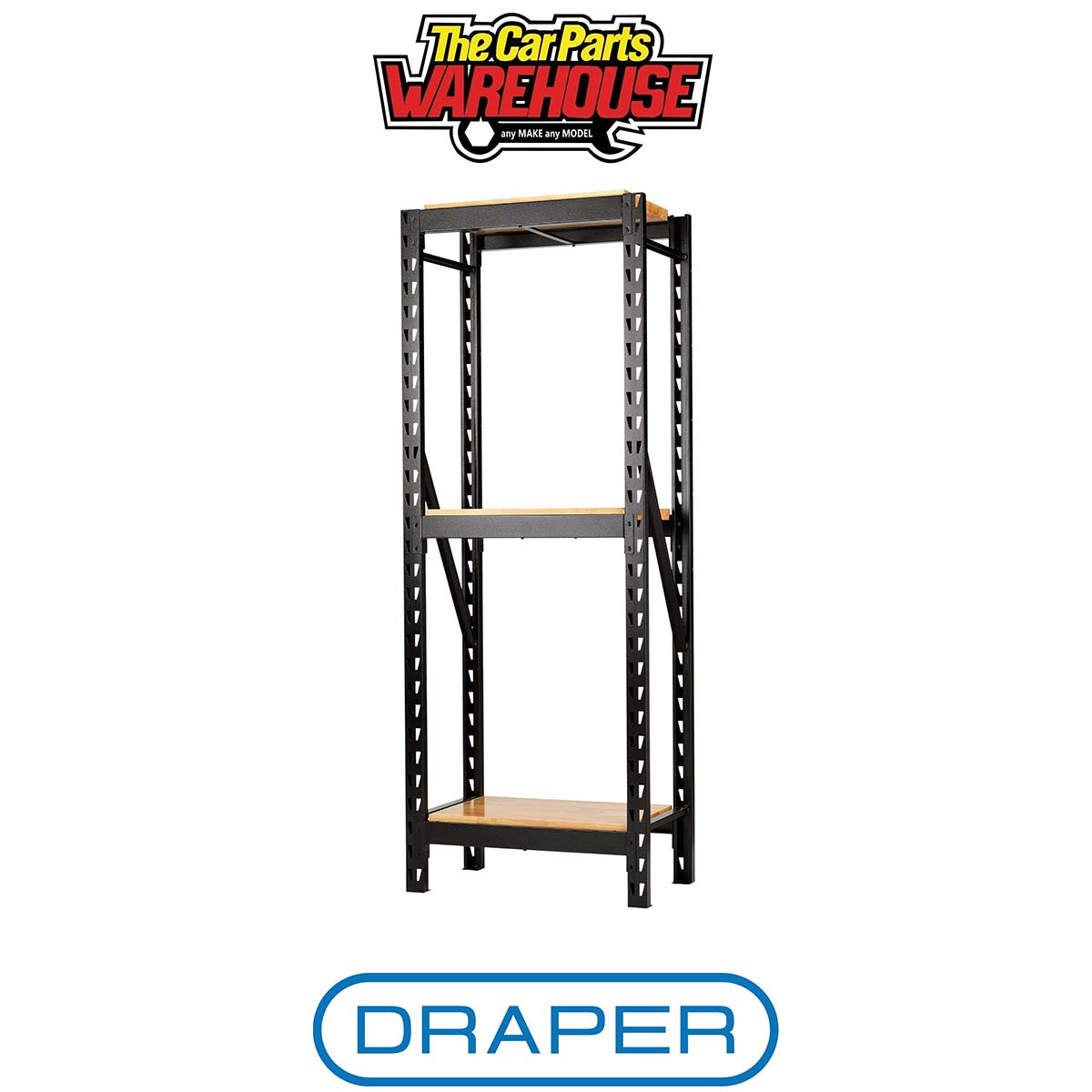 Draper 27794 BUNKER 14 Piece Modular 3 Tier Racking with Hardwood Shelving 750mm