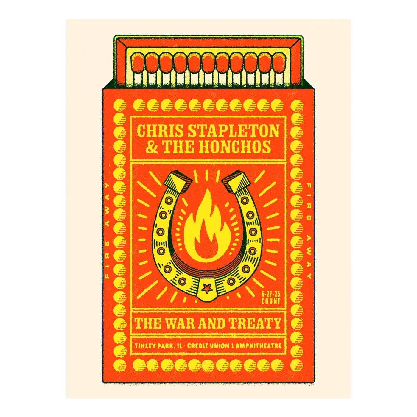 Chris Stapleton & The Honchos June 27th 2025 Tinley Park IL Poster