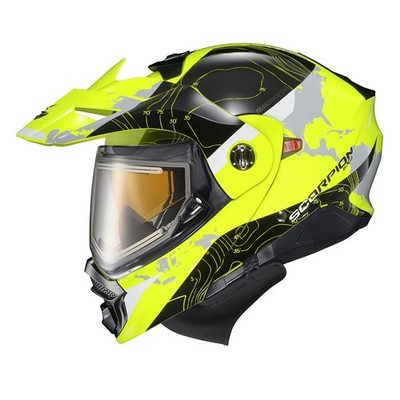SCORPION EXO-AT960 COLD WEATHER HELMET HI-VIS ELECTRIC SHIELD SIZE LARGE