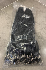 50 Pack Black Lanyards   Bulk Neck Straps w/ Swivel Hook for ID Badge Keys Pass