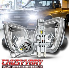 Pair 5x7" 7x6" LED Headlights H4 For Nissan Hardbody Pickup Truck D21