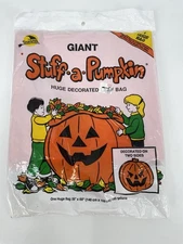 1990 Vintage Sun Hill GIANT STUFF A PUMPKIN LEAF BAG HUGE Two-Sided- New Opened