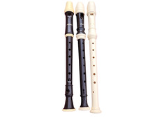 Lot of 3 Aulos Plastic Soprano Recorder Brown White Ready to Play Student Model