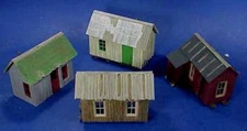 O SCALE /On3/On30 LOGGING OR MINING CAMP 4 CABIN SET WISEMAN MODEL SERVICES KIT