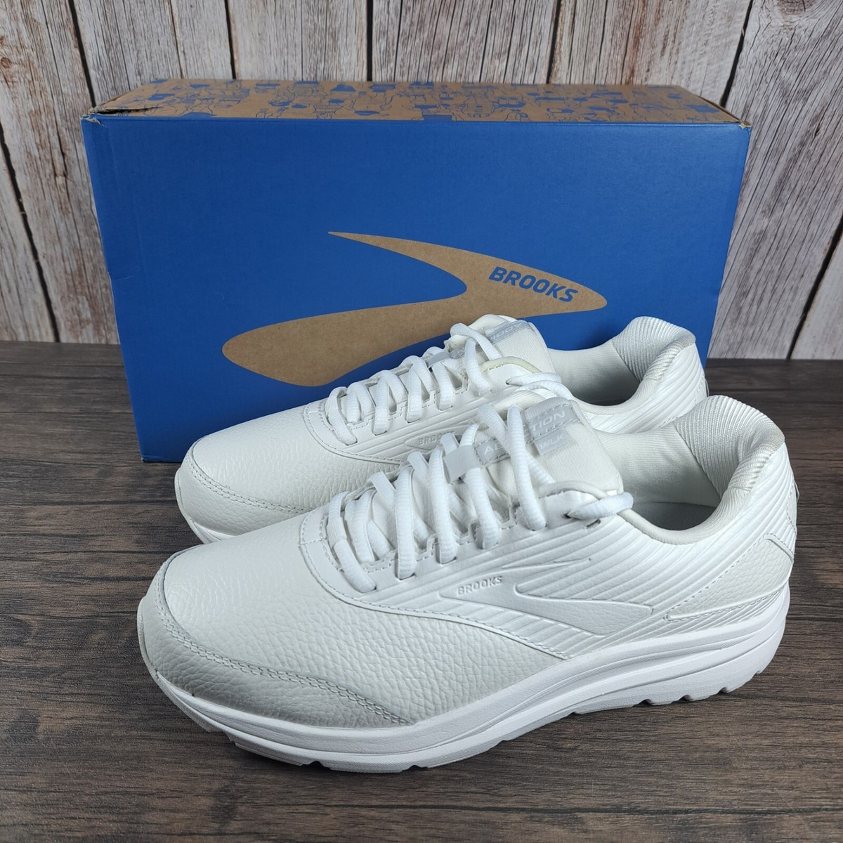 Brooks Addiction Walker 2 White Leather Walking Sneaker Women's Sz