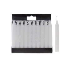 Mega Candles - Unscented 4" Chime / Spell Taper Candles - White, Set of 20