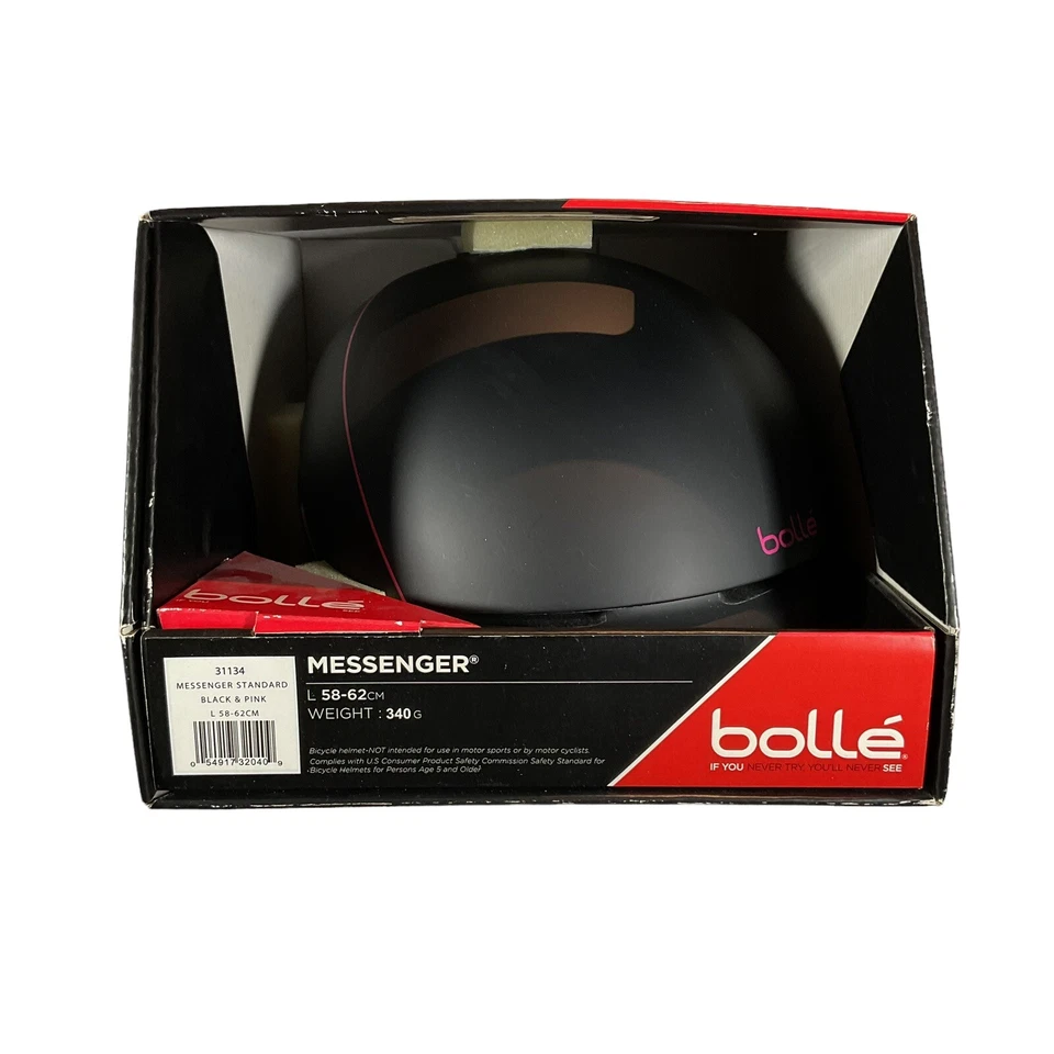 Casco de bicicleta Bolle Messenger negro y rosa nuevo en caja para hombre talla L Foto 2 de 4