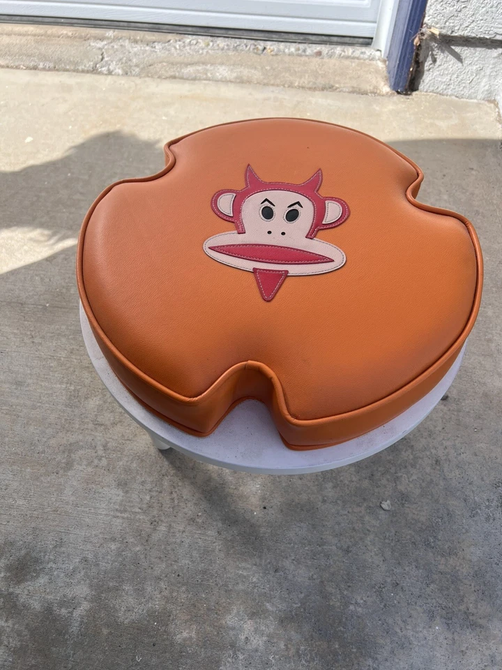 PAUL FRANK Orange foot Stool w/ RED DEVIL Monkey Julius - New In Box - Image 2 of 4