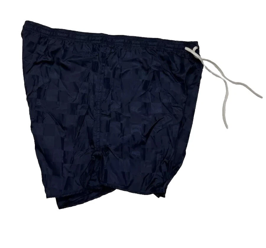 Pantalones Cortos De Colección Soffe Cuadros Satinado Nailon Correr Fútbol Azul Para Hombres Talla S *NUEVOS* Foto 3 de 4