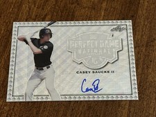 CASEY SAUCKE 2020 LEAF PERFECT GAME NS SILVER WAVE AUTOGRAPH #7/10 Virginia Cavs