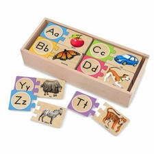 Self-Correcting Alphabet Wooden Puzzles With Storage Box 52 pcs Top Quality