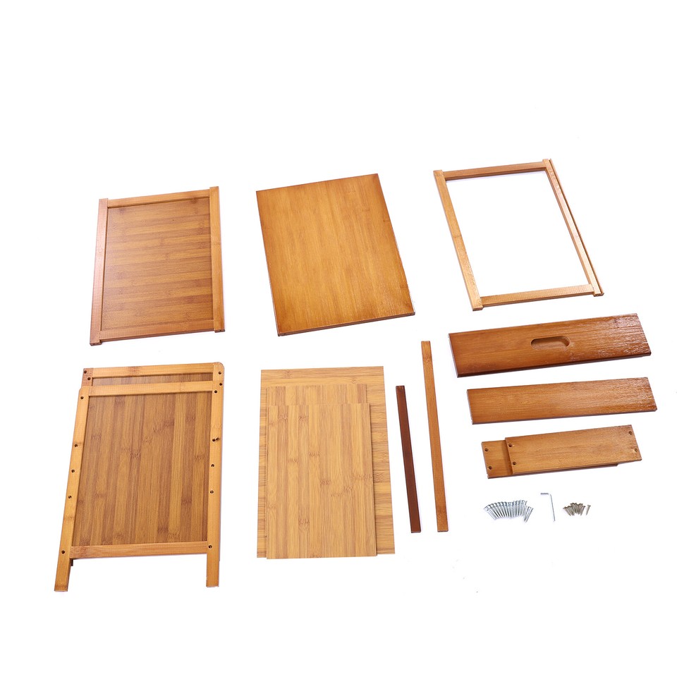 Bamboo Small Nightstand Bedside End Table with Drawer for Bedroom