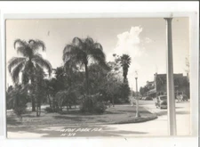 RPPC REAL PHOTO POSTCARD AVON PARK FLORIDA MOBIL OIL GAS STATION