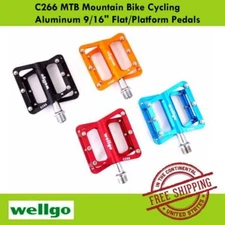 Wellgo C266 MTB Mountain Bike Cycling Aluminum 9/16" Flat/Platform Pedals 