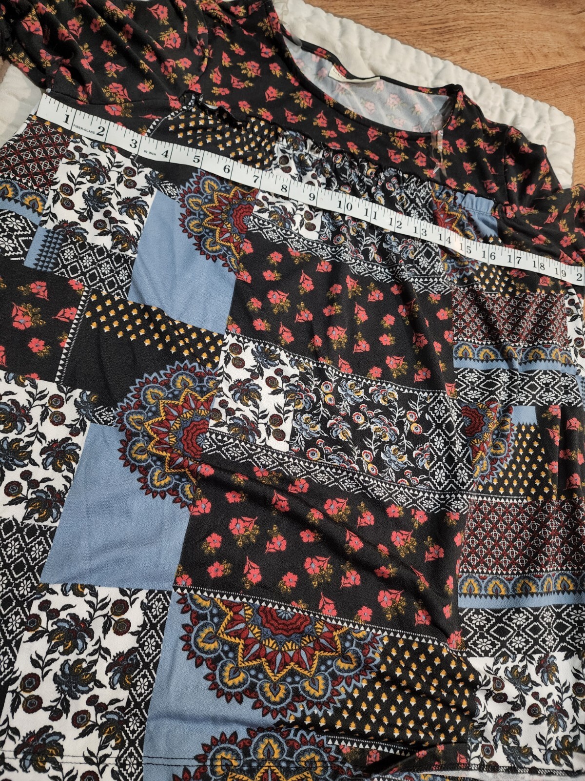 Bobbie Brooks Patchwork Longsleeve Top Medium - image 4