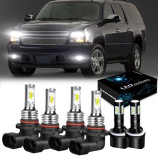 For Chevy Suburban 2000-2006 Tahoe 2001-2006 6x 6000K LED Headlight Fog Bulbs