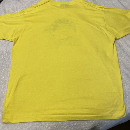 VTG Screen Stars T Shirt Single Stitch XL Hog Roast Funny Pig Beer 90s Yellow - Picture 9 of 9