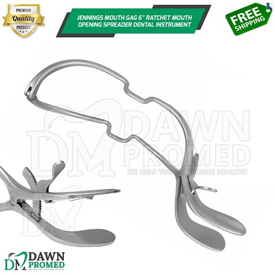 Jennings Mouth Gag 6'' Ratchet Mouth Opening Spreader Dental Instrument German Gr