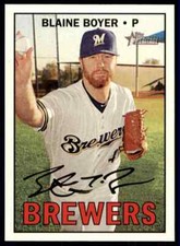2016 Topps Heritage HN Blaine Boyer #675 Milwaukee Brewers