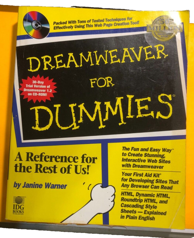 Dreamweaver for Dummies by Janine Warner 1998 no CD-ROM #96