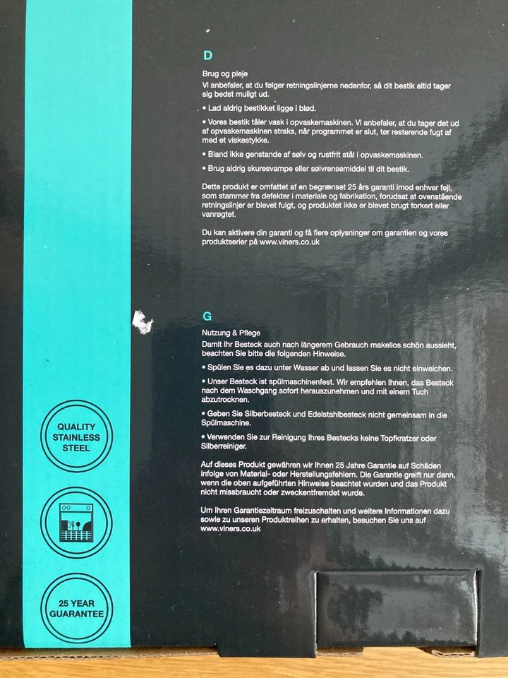 NEU OVP Viners "Stockholm" 16-teiliges Besteck Set Spülmaschinenfe Edelstahl - Bild 4 von 4