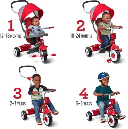 Toddler Tricycle, Radio Flyer 4-in-1 Stroll 'N Trike with Removable Accessories - Picture 5 of 8