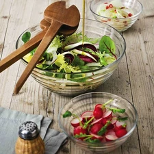 Bormioli Rocco Viva Glass Clear Serving Salad Bowl Mixing Classic Tableware Line