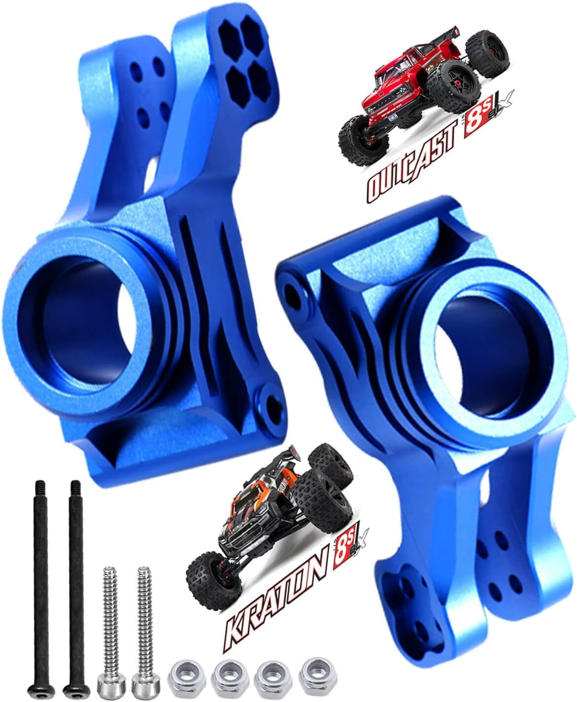 Bracci Superiori Anteriori In Alluminio GPM Per Arrma Kraton 8S / Outcast 8S - Set Da 2, Verde, Scala 1:5