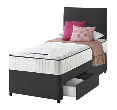 Single Divan Bed Set 3FT Drawer Option With Mattress for Kids Adults & Children