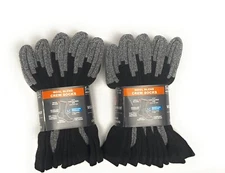 Weatherproof Men's Crew Socks Wool Blend Shoe Size 6-12, Black( Pack-10)