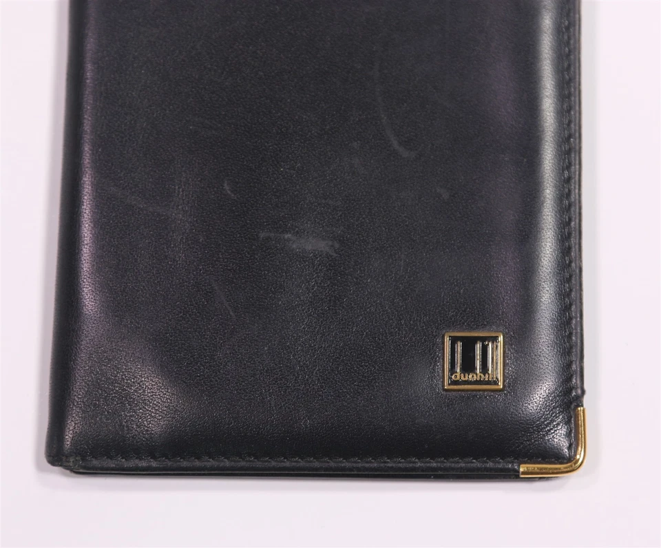 Dunhill Black w/ Gold Trim Long Bifold Wallet Men's Made in Spain - Image 4 of 4
