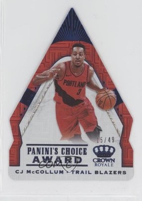 2018 Panini Crown Royale Panini's Choice Award Blue 15/49 CJ McCollum #45 0i1b
