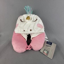 Meradiso Kids Unicorn Travel Neck Pillow with Hood Snap Closure Ages 8-14 Years