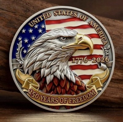 America 250th Anniversary Freedom Commemorative Challenge Coin Patriotic Gifts