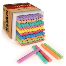 Dustless Colored Chalk 100PCS, 10 Colors Non-Toxic Classroom Chalks for