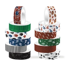 12 Rolls Sports Washi Tape,Rugby Football Washi Tape Set Decorative Paper Sticke