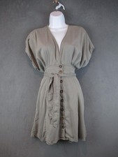 Quince Shirt Dress Womens Small Green Tencel Lyocell Vintage Wash Button Front