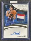 JARED MCCAIN 2024-25 PANINI IMMACULATE COLL #122 ROOKIE PATCH AUTO RC 29/99