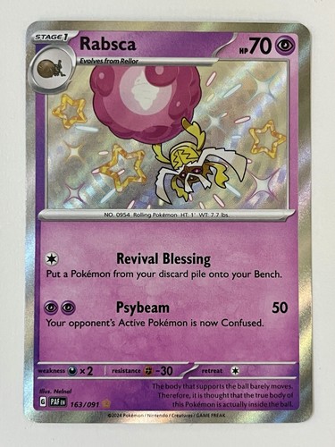 Rabsca 163/091 Pokemon Paldean Fates Shiny Rare NM