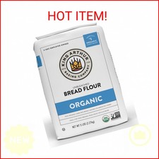 King Arthur 100 Organic Bread Flour, Unbleached, 5 lb Pack of 1 - Non-GMO Pro
