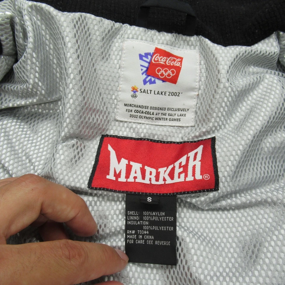 Chaqueta Coca Cola Salt Lake 2002 Juegos Olímpicos de Utah Para Hombre Pequeña Roja Impermeable Rara Foto 4 de 4