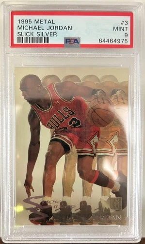 1995 METAL SLICK SILVER #3 MICHAEL JORDAN PSA 9 ICONIC CARD!