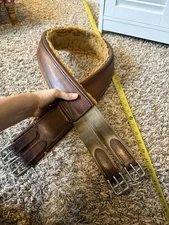 54” Brown Leather English Girth High Quality Wool Lined