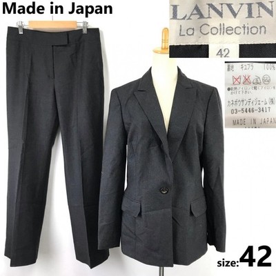 LANVIN Kaschmir Wolle Hosenanzug [42/Damen XL/Grau] Hergestellt in Japan